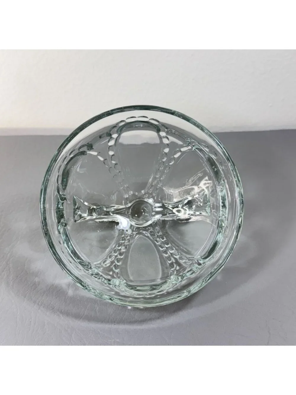 Vintage Clear Glass Easter Egg Candy Jar Container with Bow Lid 8